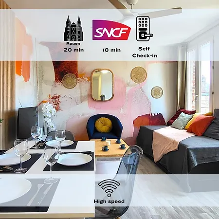 Apartment Oxygen - Lumineux Deux-pieces A 20min De Rouen Caudebec-les-Elbeuf